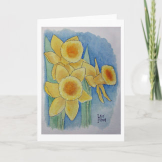 Cartão Daffodils - Watercolor