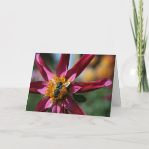 Cartão Dahlia & Bee Blank Card