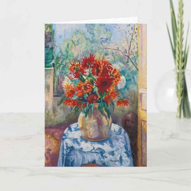 Cartão Dahlias, Santo-Tropez | Henri Manguin (Frente)