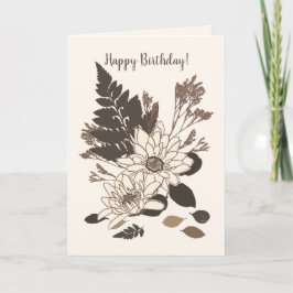 Cartão Daisies and Leaves - transparente no creme.