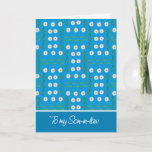 Cartão Daisies April Birthday Card for Son-in-law<br><div class="desc">Um Cartão de Aniversário Chic April para um Filho-de-Direito,  com um padrão White Daisies em um fundo Turquesa Blue. Parte da coleção Posh & Painterly 'Daisy Chain'.</div>