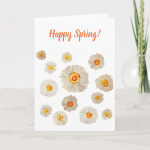 Cartão Daisies Drawing Happy Spring Greeting Card