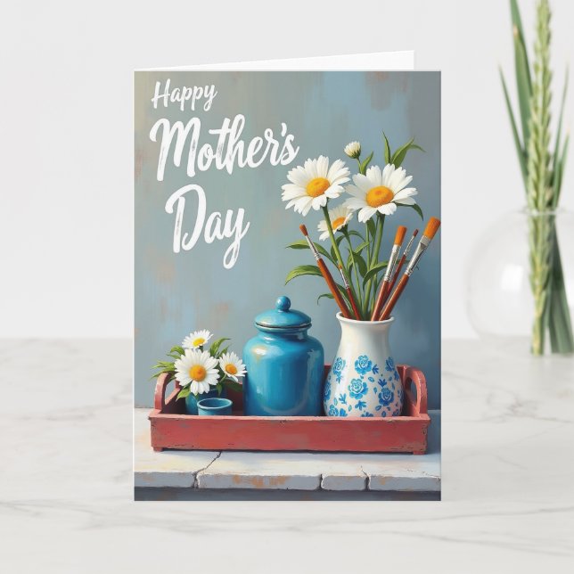 Cartão Daisies Mothers Day Art Scene Card (Frente)