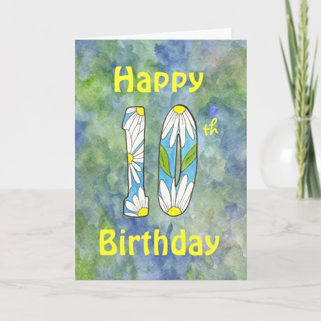 Cartão Daisy 10th Birthday Card (Frente)