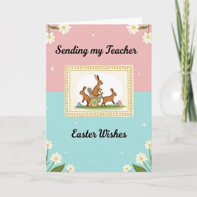 Cartão Daisy Blooms Easter Wishes Card (Frente)