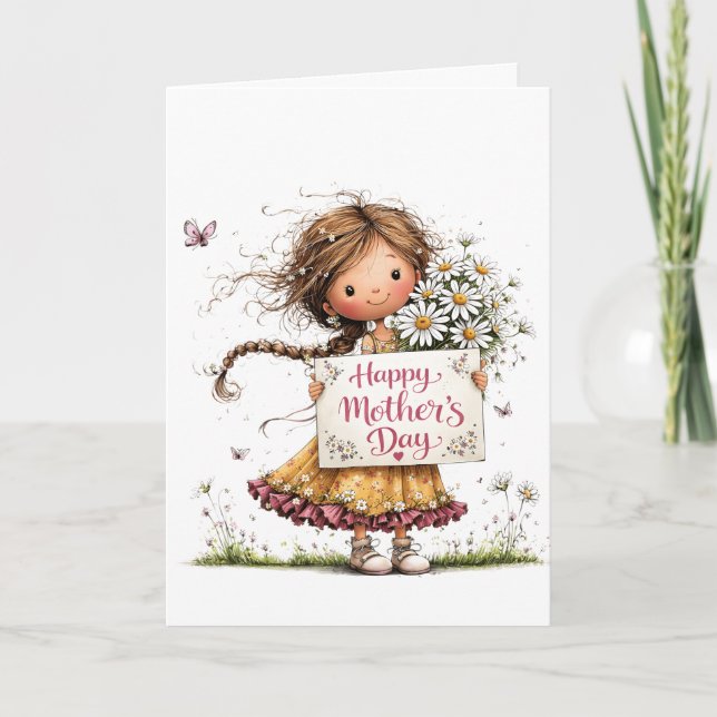 Cartão Daisy Bouquet “Happy Mother’s Day” Card (Frente)