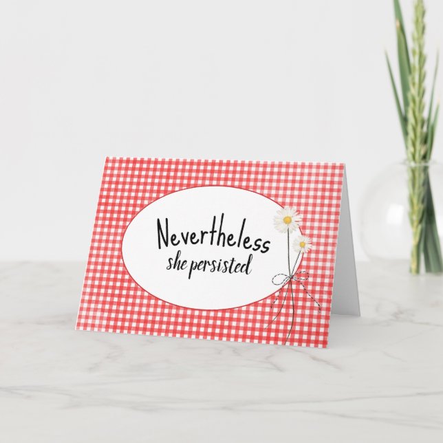 Cartão Daisy Buquê Em Gingham (Frente)