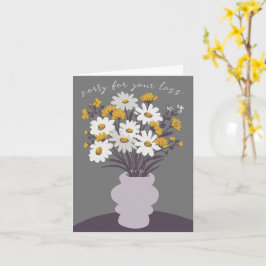 Cartão Daisy Buquê Vase Condolências pela perda