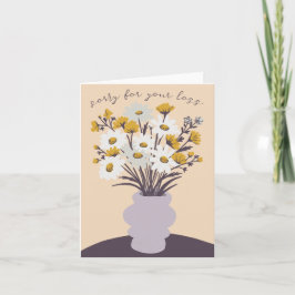 Cartão Daisy Buquê Vase Condolências pela perda