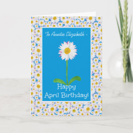 Cartão Daisy, carta de aniversário de abril para personal