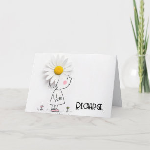 Cartão Daisy em uma garotinha com citação inspiradora