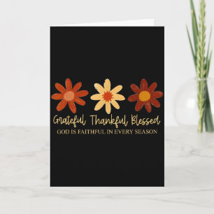 Cartão Daisy Floral Grato Agradecido Abençoado Deus É Fie