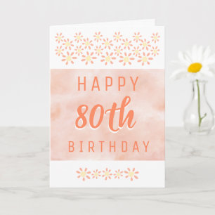 Cartão Daisy Flower Floral Watercolor 80th Birthday