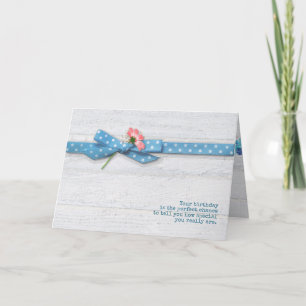 Cartão daisy in polka dot ribbon for sister