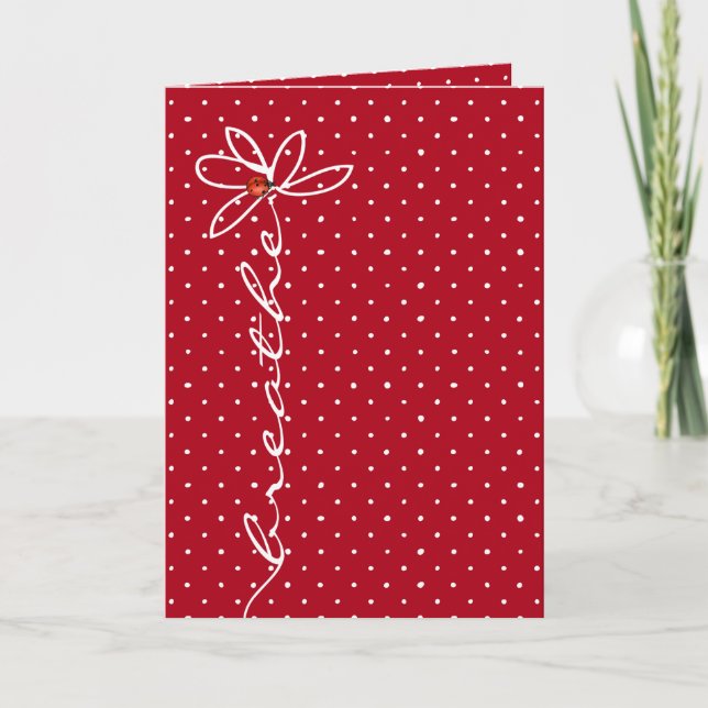 Cartão daisy respira texto com o inseto da senhora (Frente)