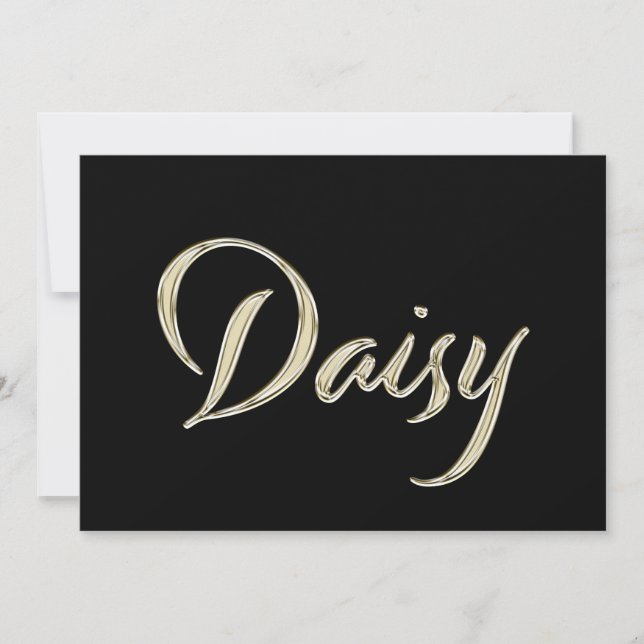 Cartão Daisy white gold Handwriting Karte (Frente)