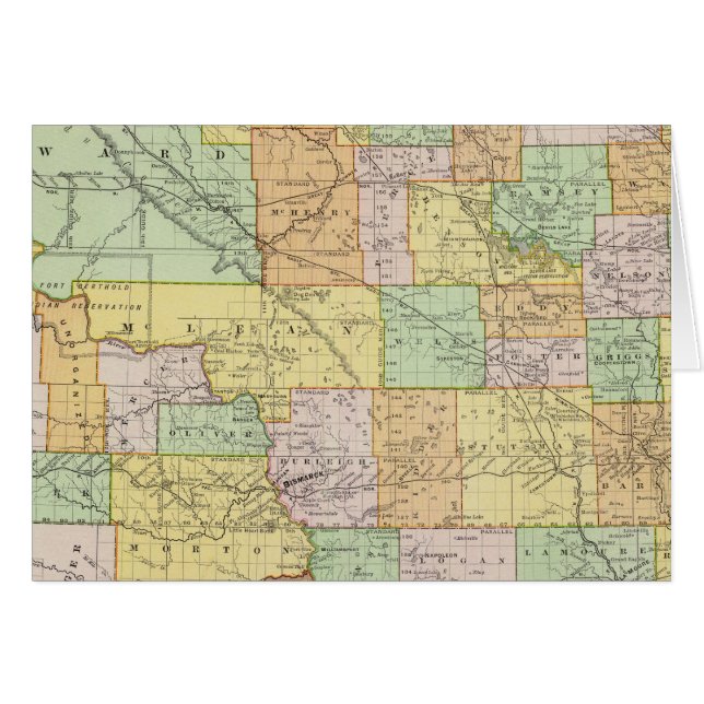 Cartão Dakota do Norte (Frente Horizontal)