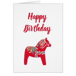 Cartão Dala Horse Birthday