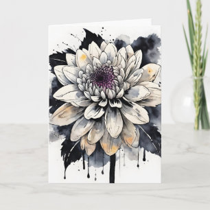 Cartão Dália - Flores em aquarela