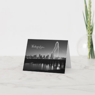 Cartão Dallas Skyline Dawn, Pensamento Em Escala De Cinza