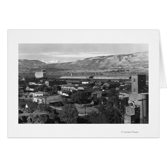 Cartão Dalles, Oregon Dock View da Rua 4 (Frente Horizontal)