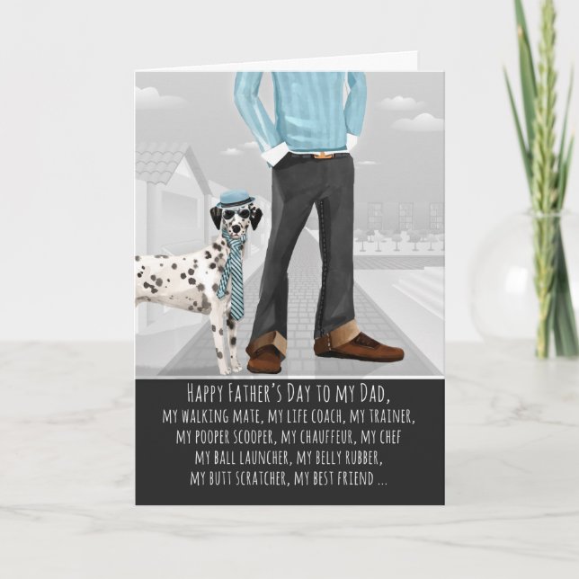 Cartão Dalmácia do Dia de os pais de Cachorro (Frente)