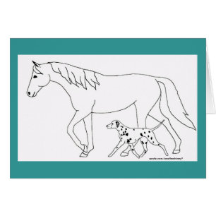 Cartão Dalmatian & cavalo