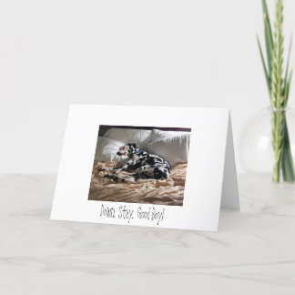 Cartão Dalmatian. Down. Stay. Good Boy!