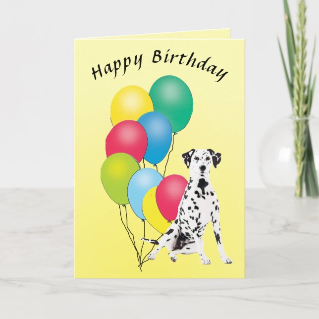 Cartão Dalmatian Happy Birthday (Frente)