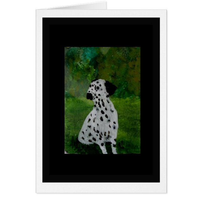 Cartão Dalmatian manchado da arte do cão (Frente)