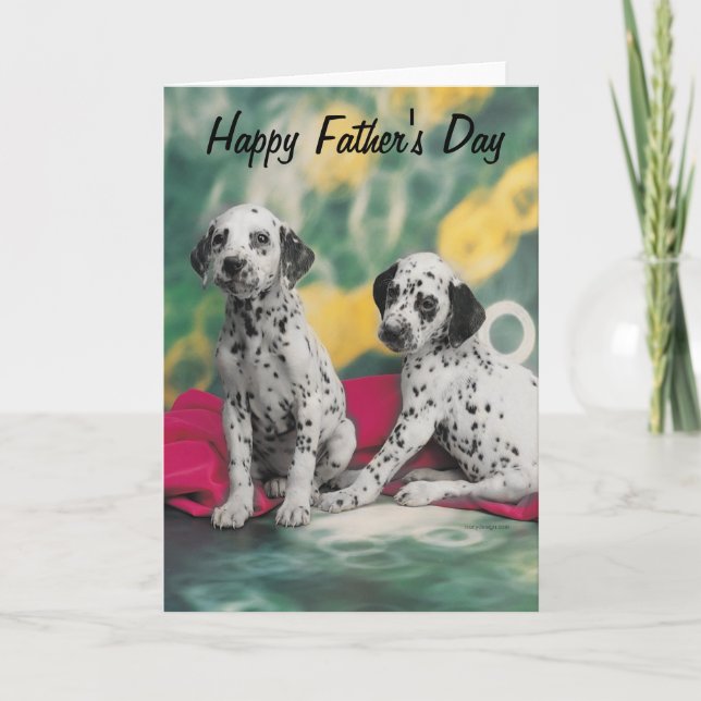 Cartão Dalmatian Puppies Happy Father's Day (Frente)