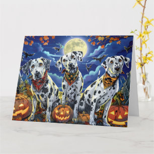 Cartão Dalmatiano Halloween Assustador