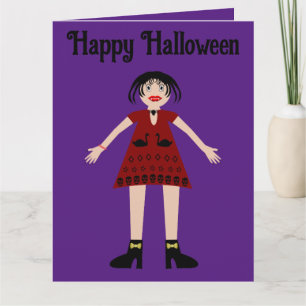 Cartão Dama Vampira de Halloween Gótica Personalizada