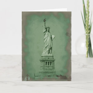 Cartão Damaged Photo Effect Statue of Liberty