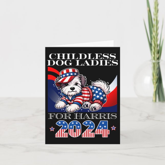 Cartão Damas De Cachorro Para Harris 2024 Kamala Presiden (Frente)