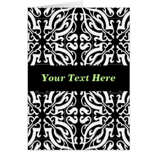 Cartão Damasco 1 (preto e branco)