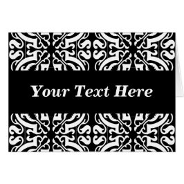 Cartão Damasco 1 (preto e branco)