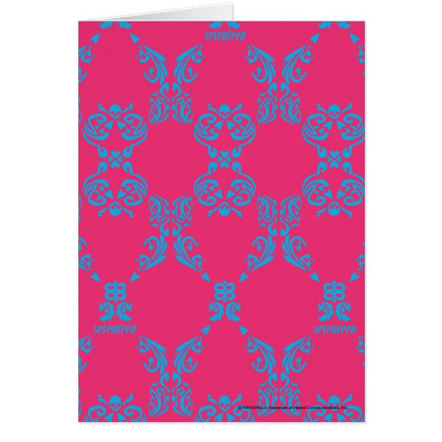 Cartão Damasco Aqua-Magenta (Frente)