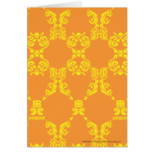 Cartão Damasco laranja-amarelo