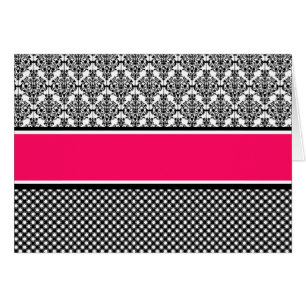 Cartão damasco rosa quente