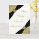 Cartão Damask 50ª Carta de Saudação de Aniversário de Cas (Yellow Flower)