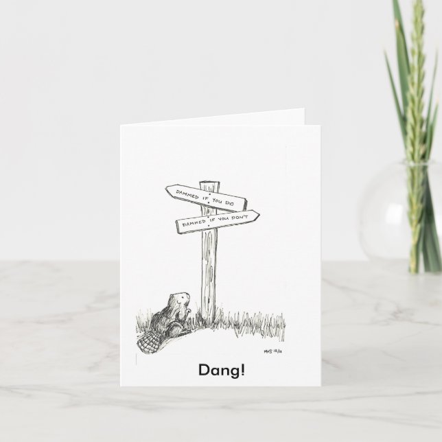 Cartão Dammed If You Do, Dammed If You Don't Note Card (Frente)