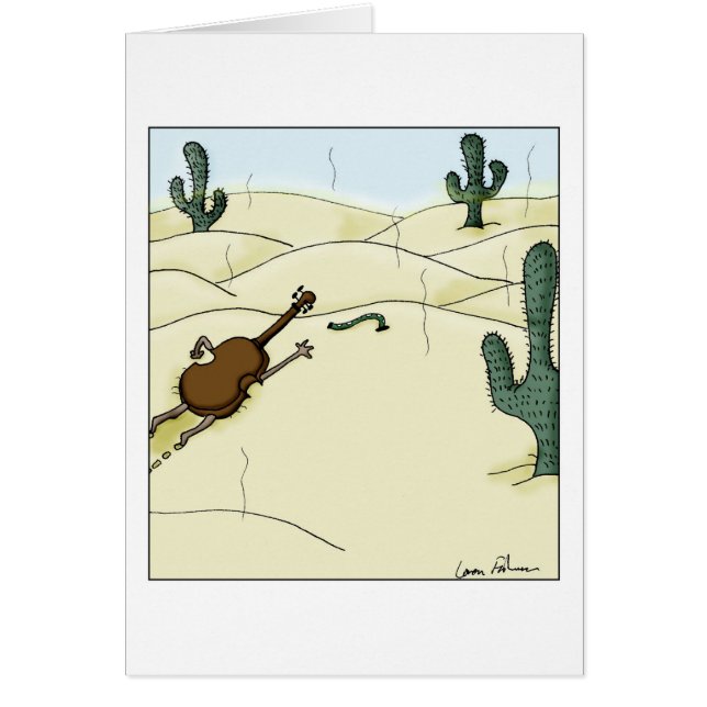 Cartão Dampit em desenhos animados do violoncelo da viola (Frente)