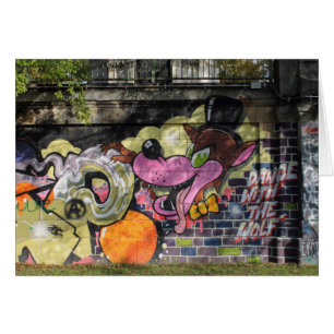 Cartão Dança com os grafites do lobo