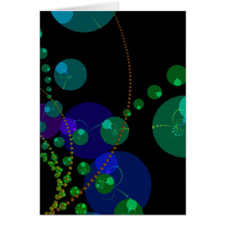 Cartão Dança das esferas II - violeta & cerceta cósmicas