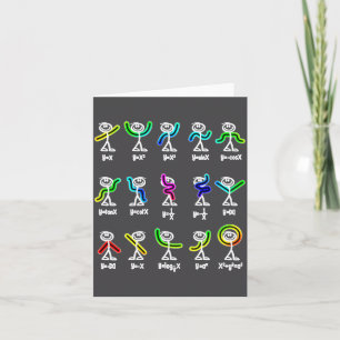 Cartão Dança de Álgebra Figuras de Gráficos Engraçados Ma