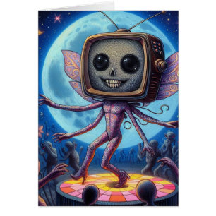 Cartão Dança de Alienígena de TV Funky