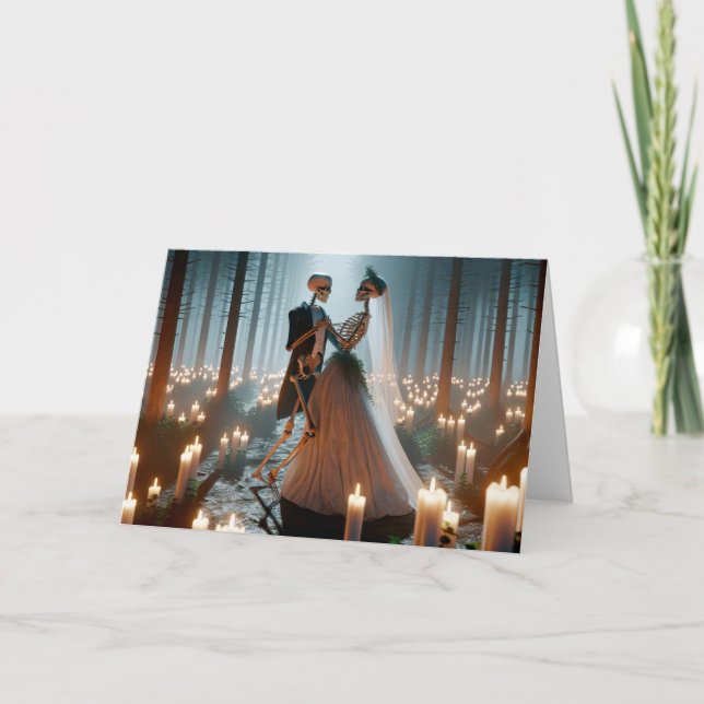 Cartão Dança de Casamento de Halloween (Frente)