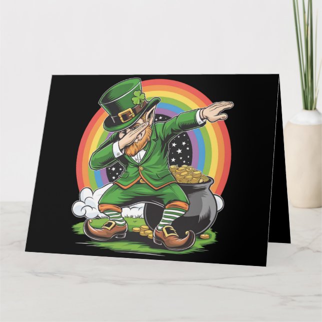 Cartão Dança De Dab Leprechaun De Abbing De Dia de São Pa (Frente)