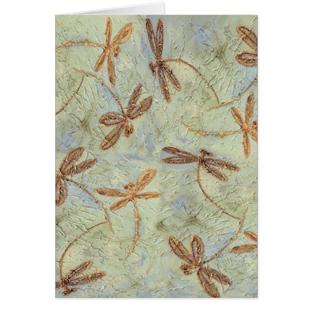 Cartão Dança de Dragonfly Dourada (Frente)